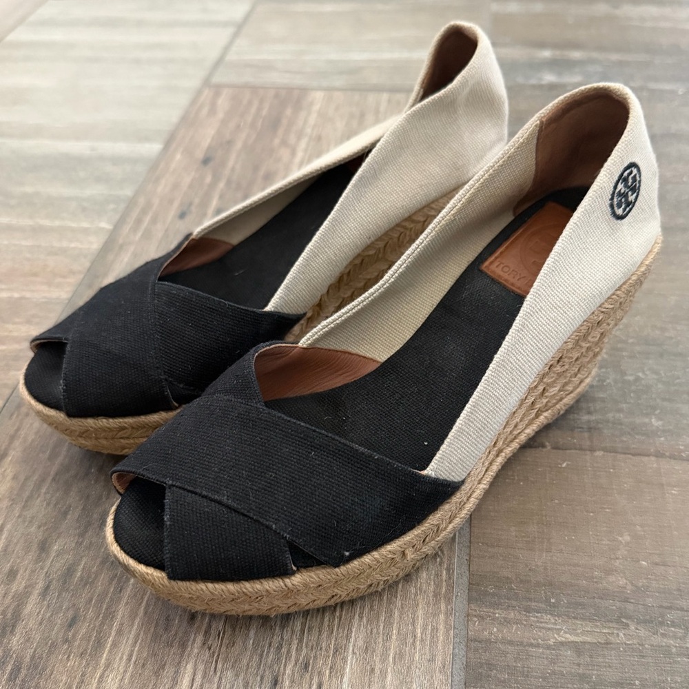 TORY BURCH Filipa Wedge Espadrille Sandals size 7 - Picture 2 of 11
